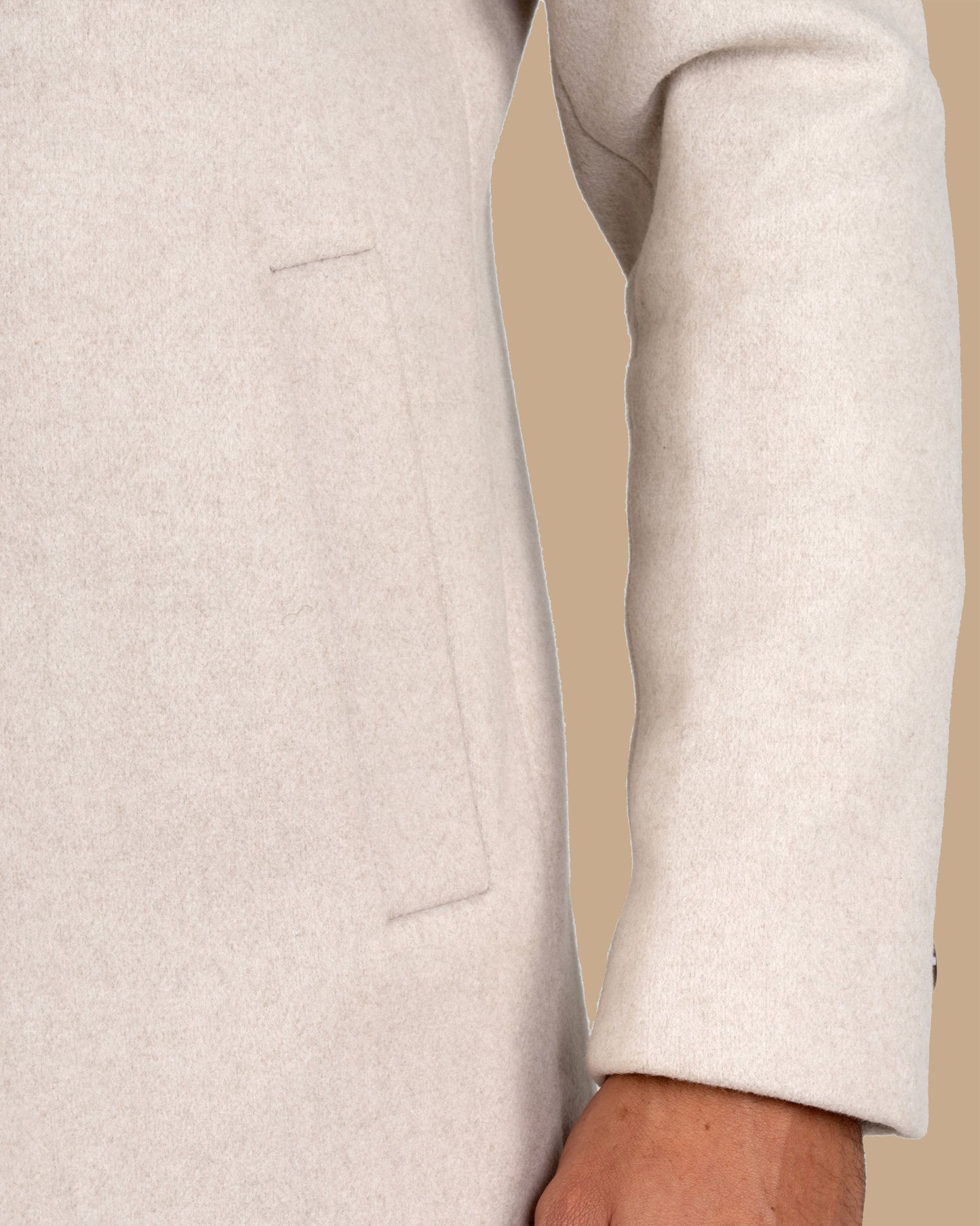 Light Beige Classic Wool Long Coat