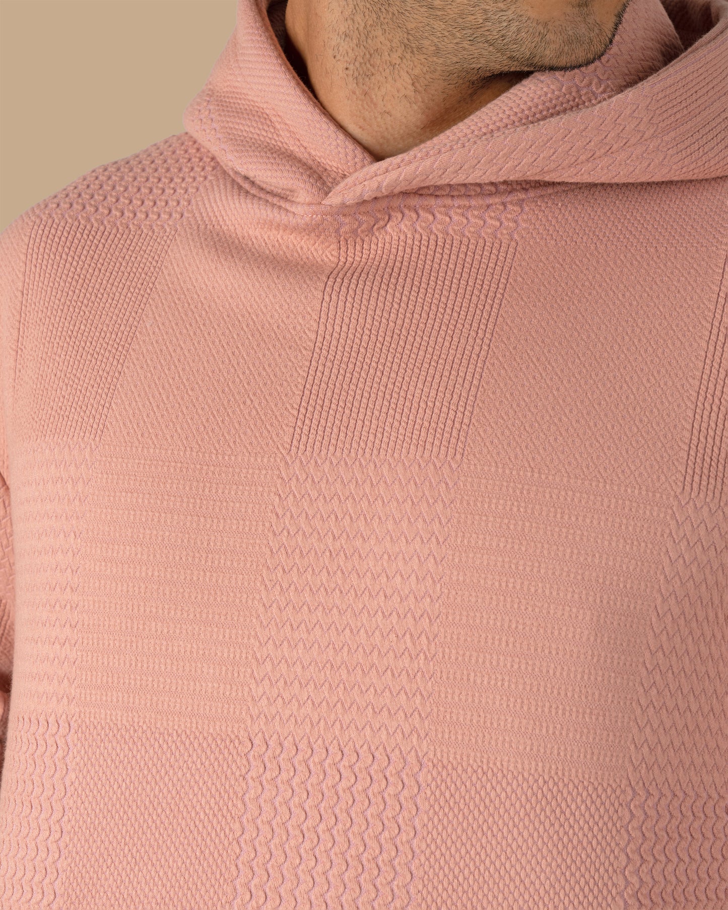 Rose Patterned Knit cotton Hoodie