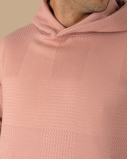 Rose Patterned Knit cotton Hoodie