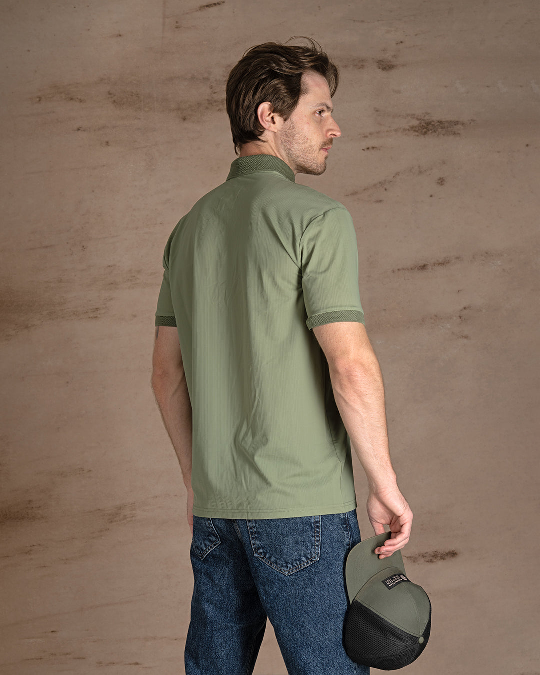 Bistage Cotton Knitted Polo Shirt With Button