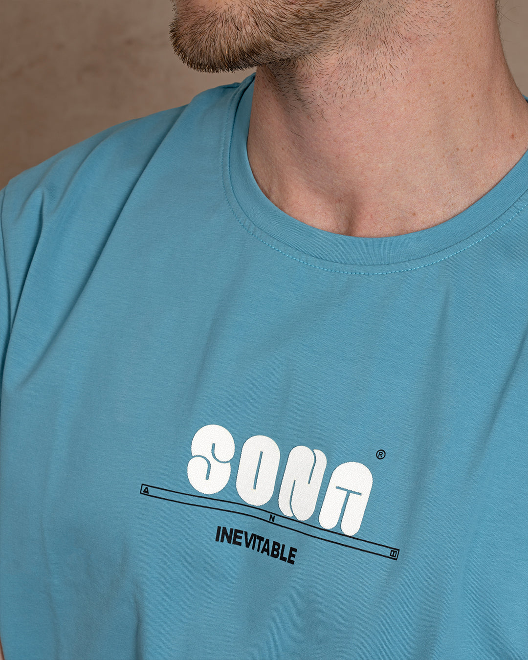 Light blue printed Cotton T-shirt