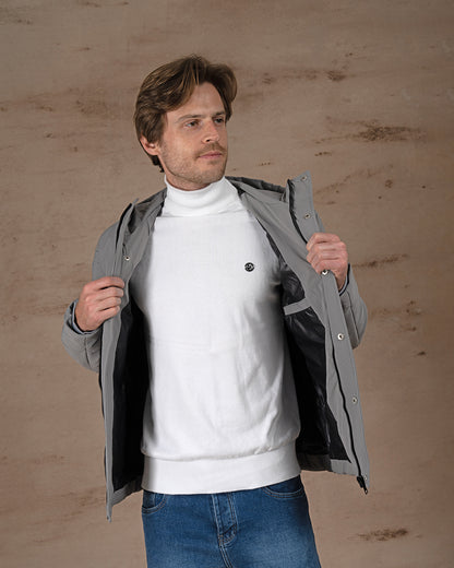 Gray Regular fit waterproof jacket
