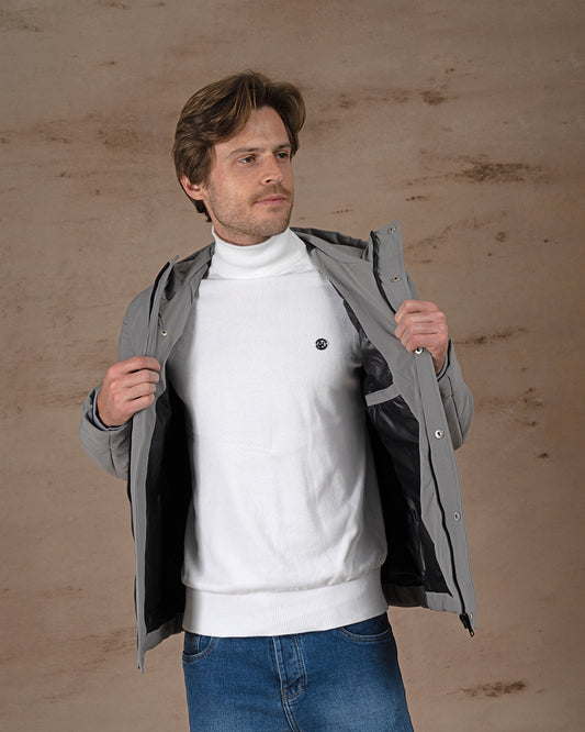 Gray Regular fit waterproof jacket