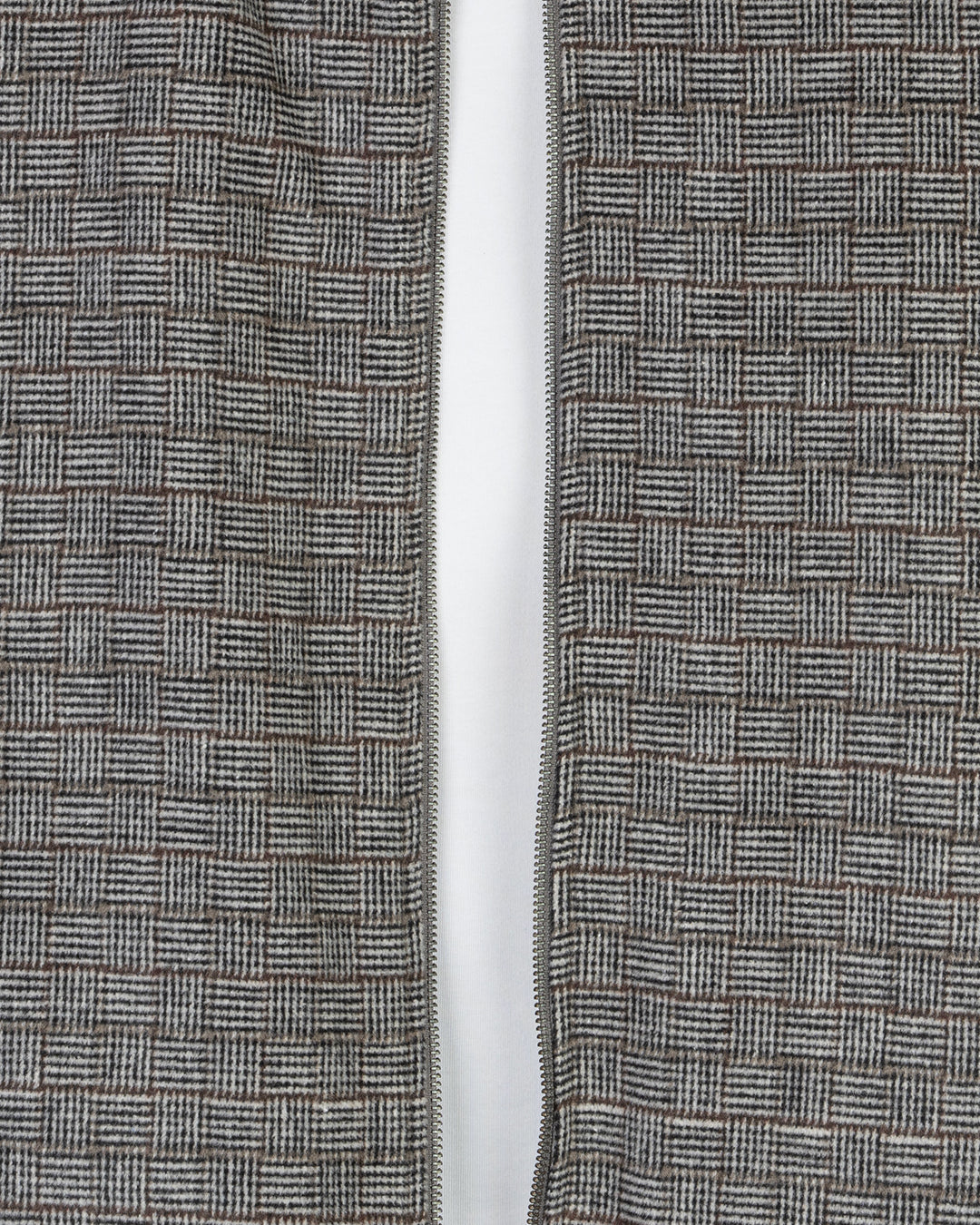 Gray Classic Checkered Blend Wool Jacket