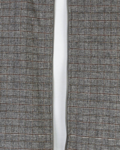 Gray Classic Checkered Blend Wool Jacket