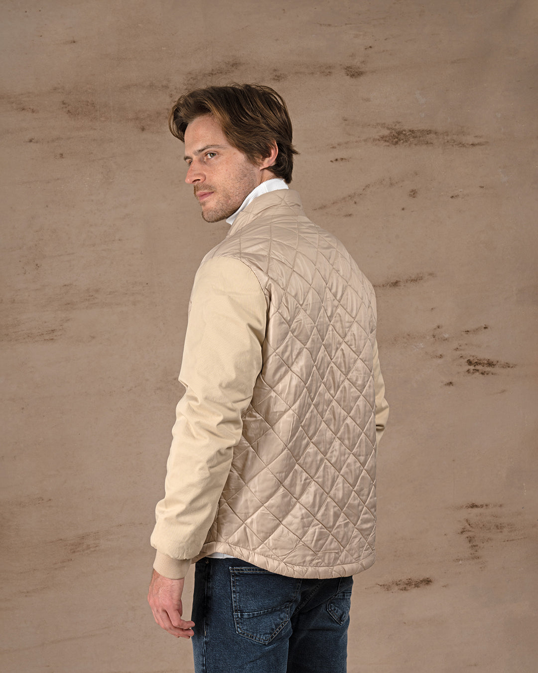 Beige Regular fit waterproof jacket