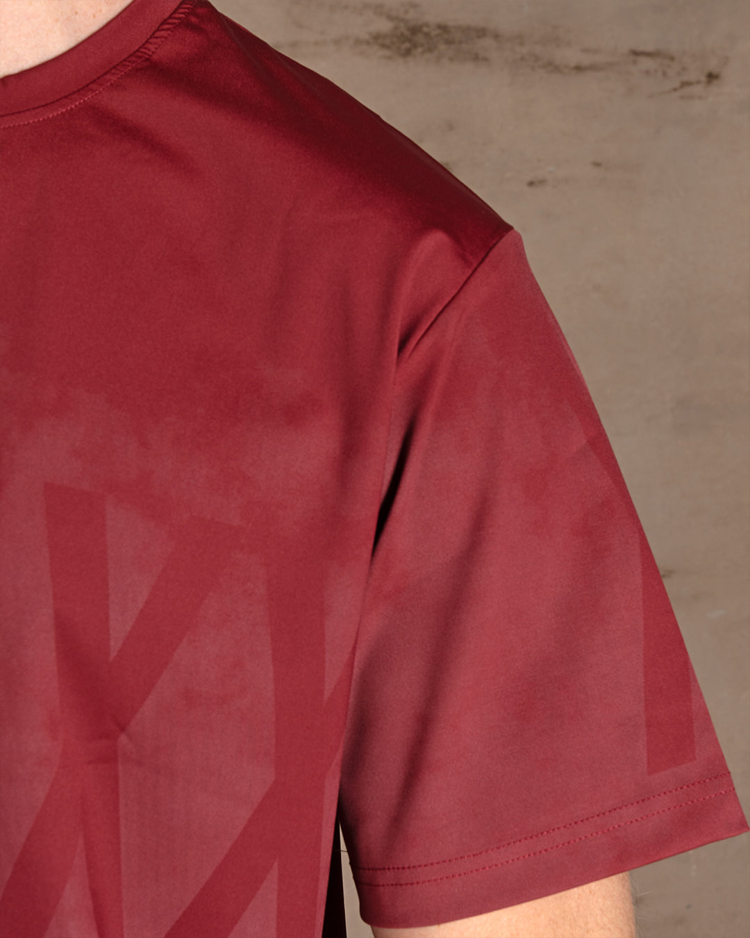 Burgundy printed Cotton T-shirt