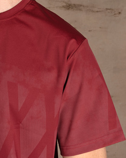 Burgundy printed Cotton T-shirt