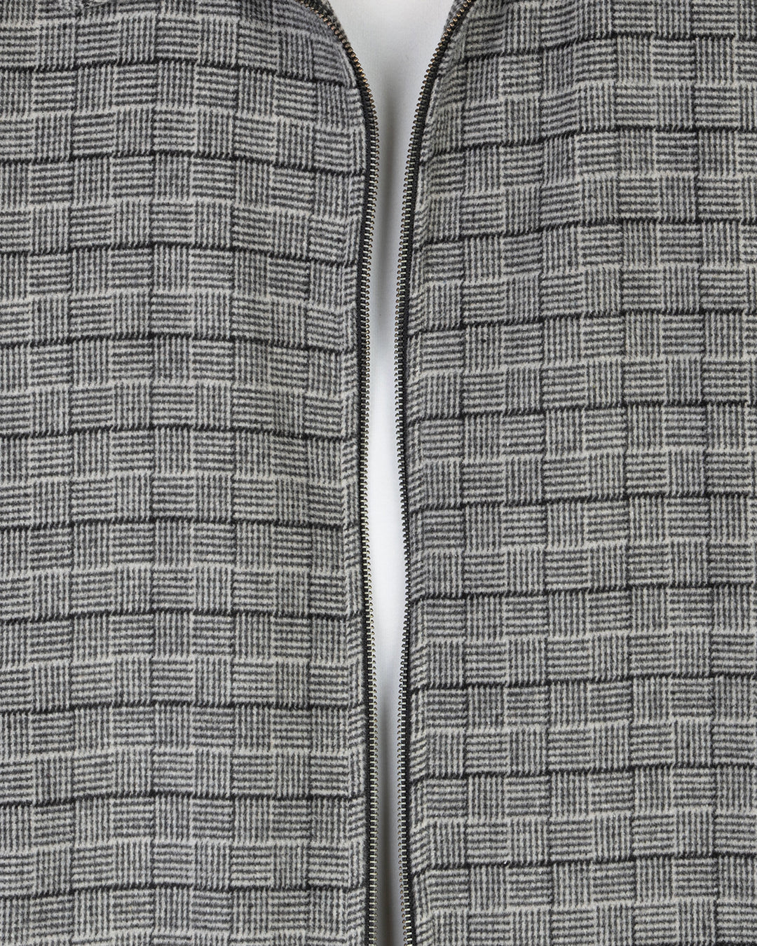 Black Classic Checkered Blend Wool Jacket