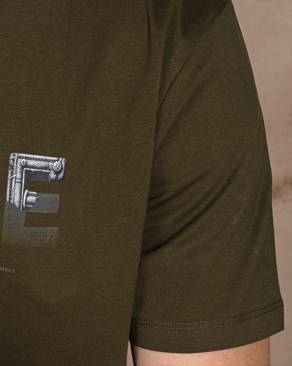 Dark Olive printed Cotton T-shirt