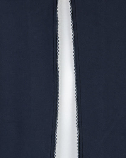 Navy Round-Neck Full-Zipper Plain Cotton Hoodie