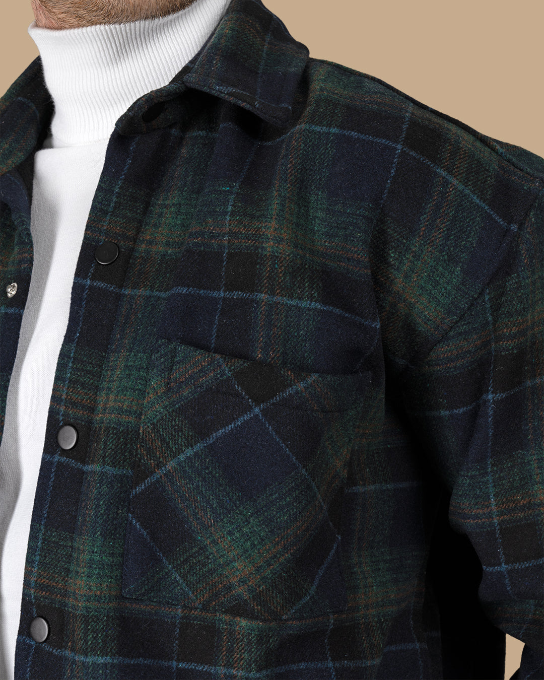 Navy Blue Flannel checkered winter shirt