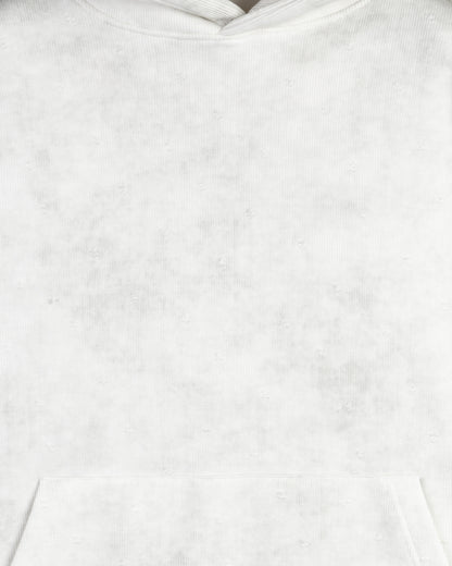 White Acid Wash Cotton Hoodie
