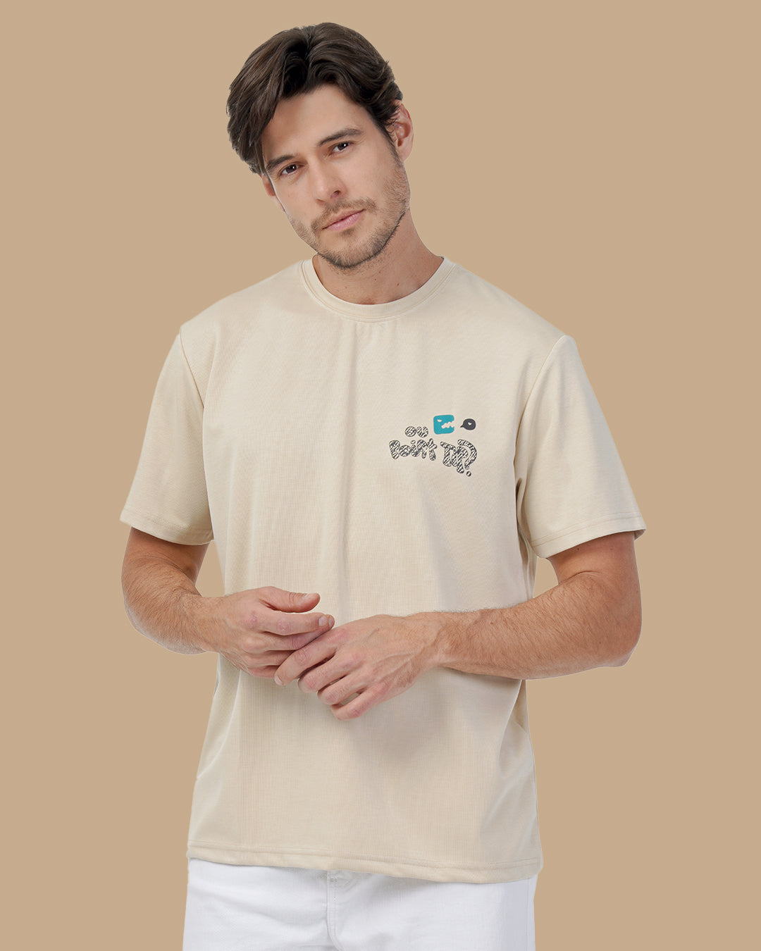 Beige Cotton T-shirt