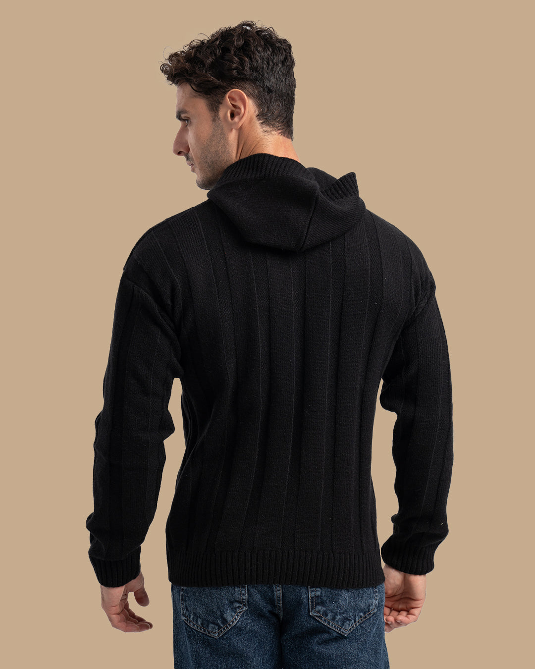 Black Knitted Tricot Pullover