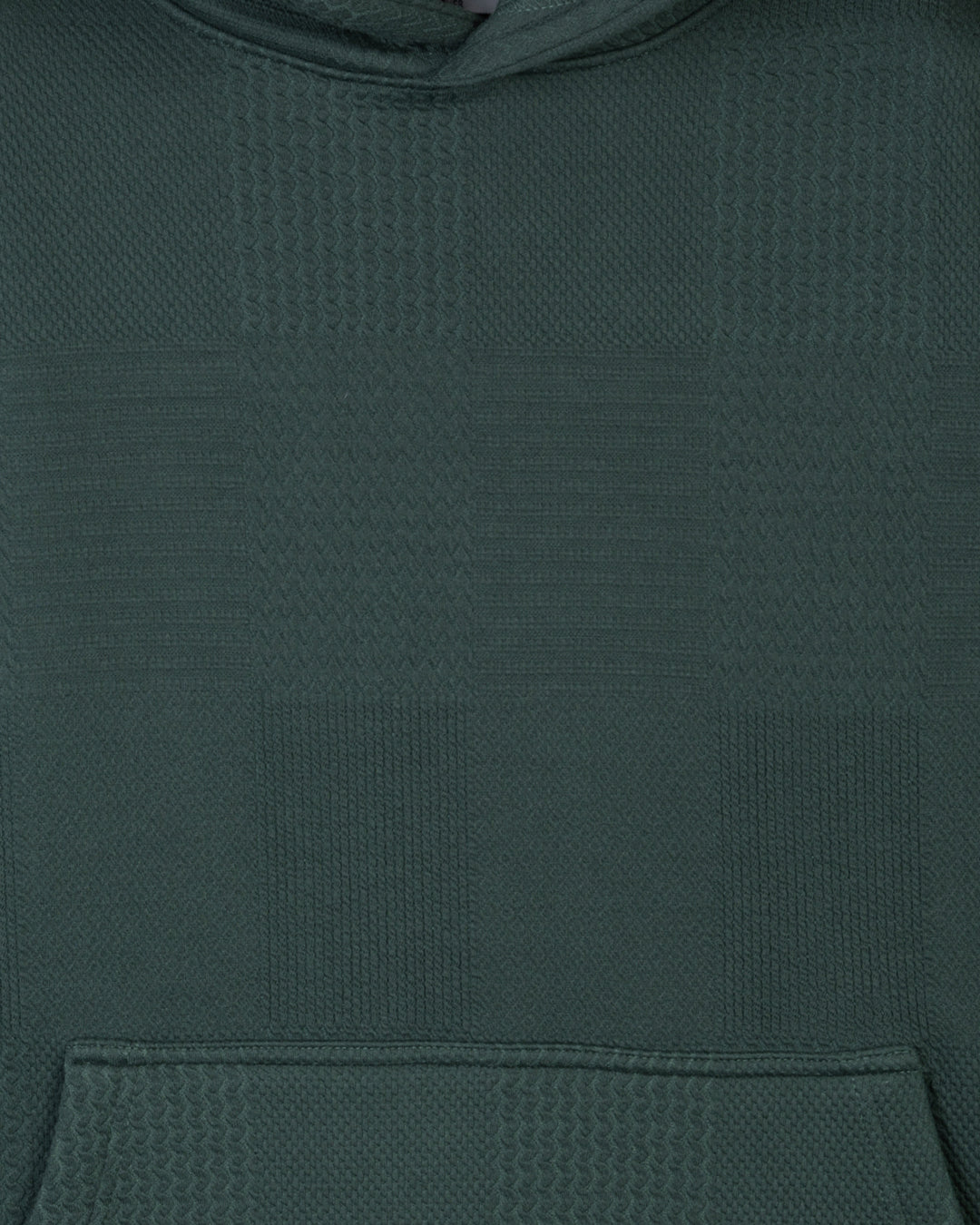 Olive Patterned Knit cotton Hoodie