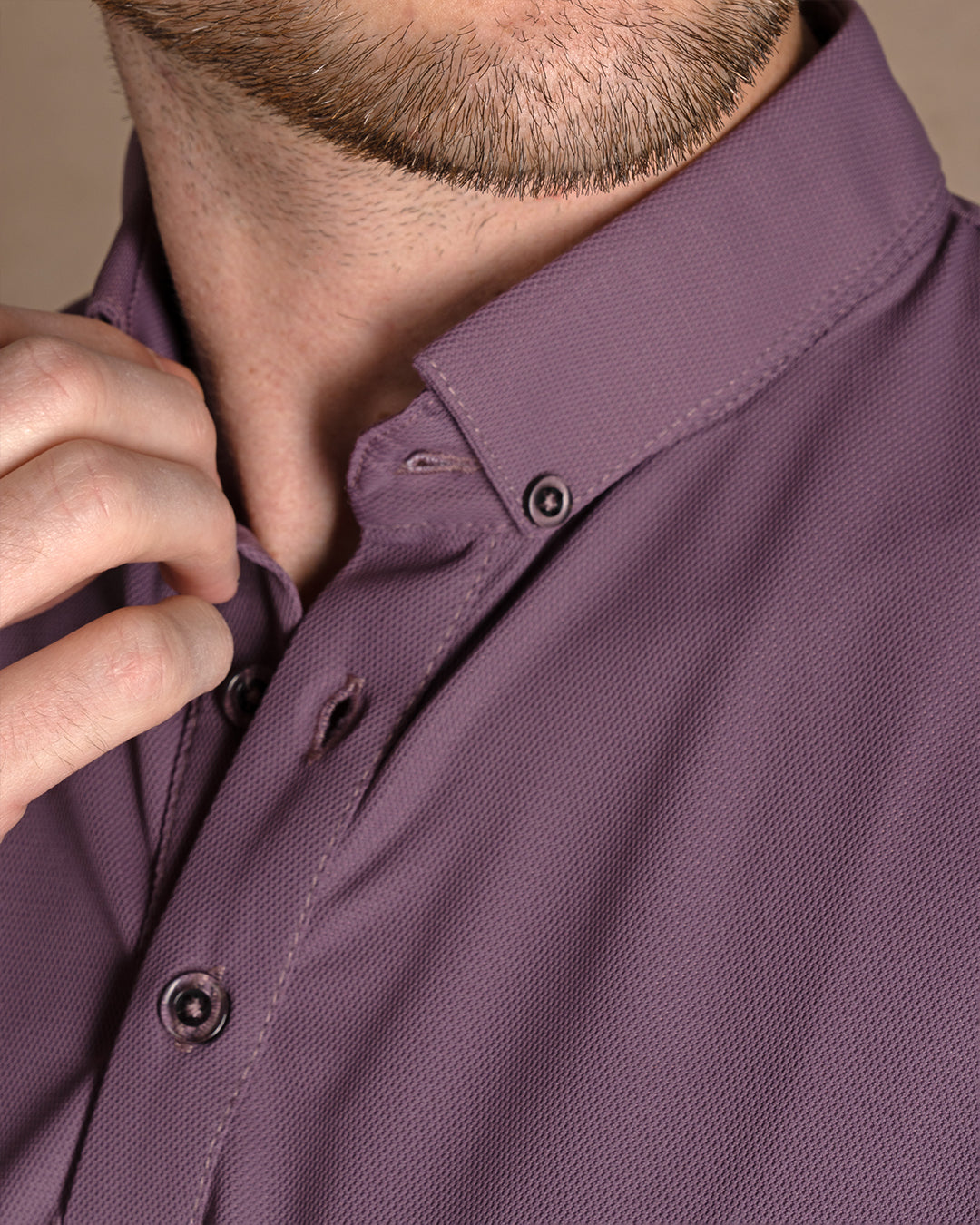 Mauve Cotton Polo Shirt Short sleeves