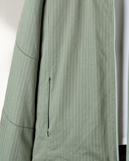 Olive Gabardine Hooded Jacket