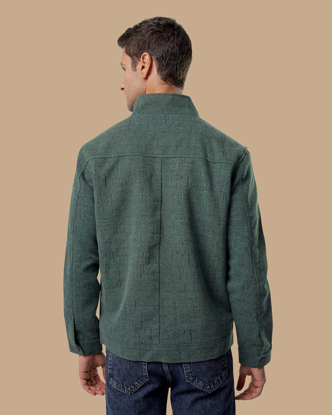 Green Textured Woven Jacket