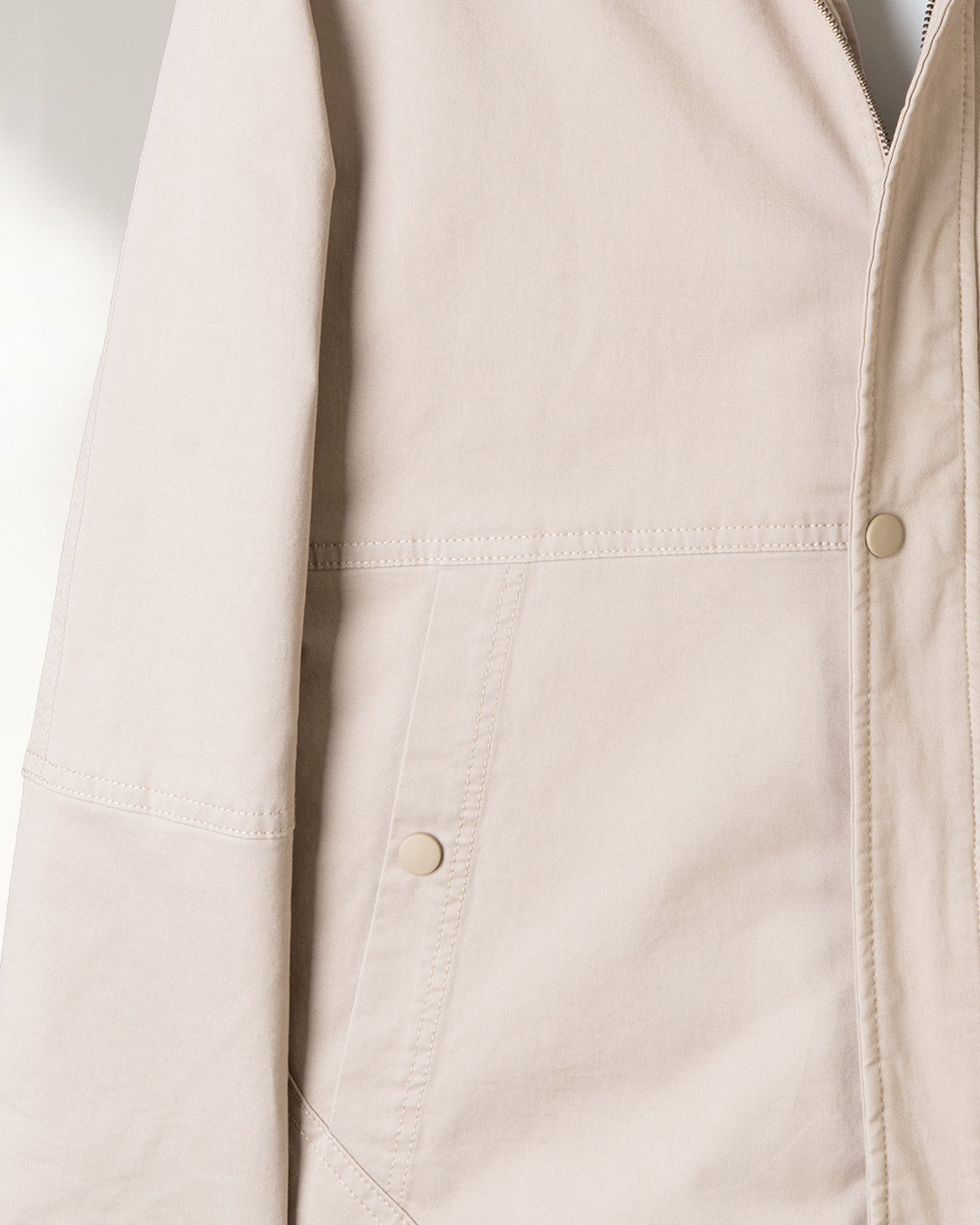 Beige Casual Hooded Gabardine Jacket