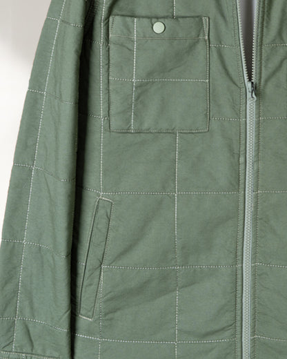 Olive Gabardine Quilted Jacket