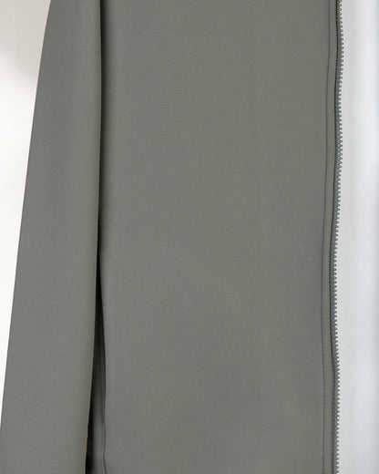 Oil Round-Neck Full-Zipper Plain Cotton Hoodie