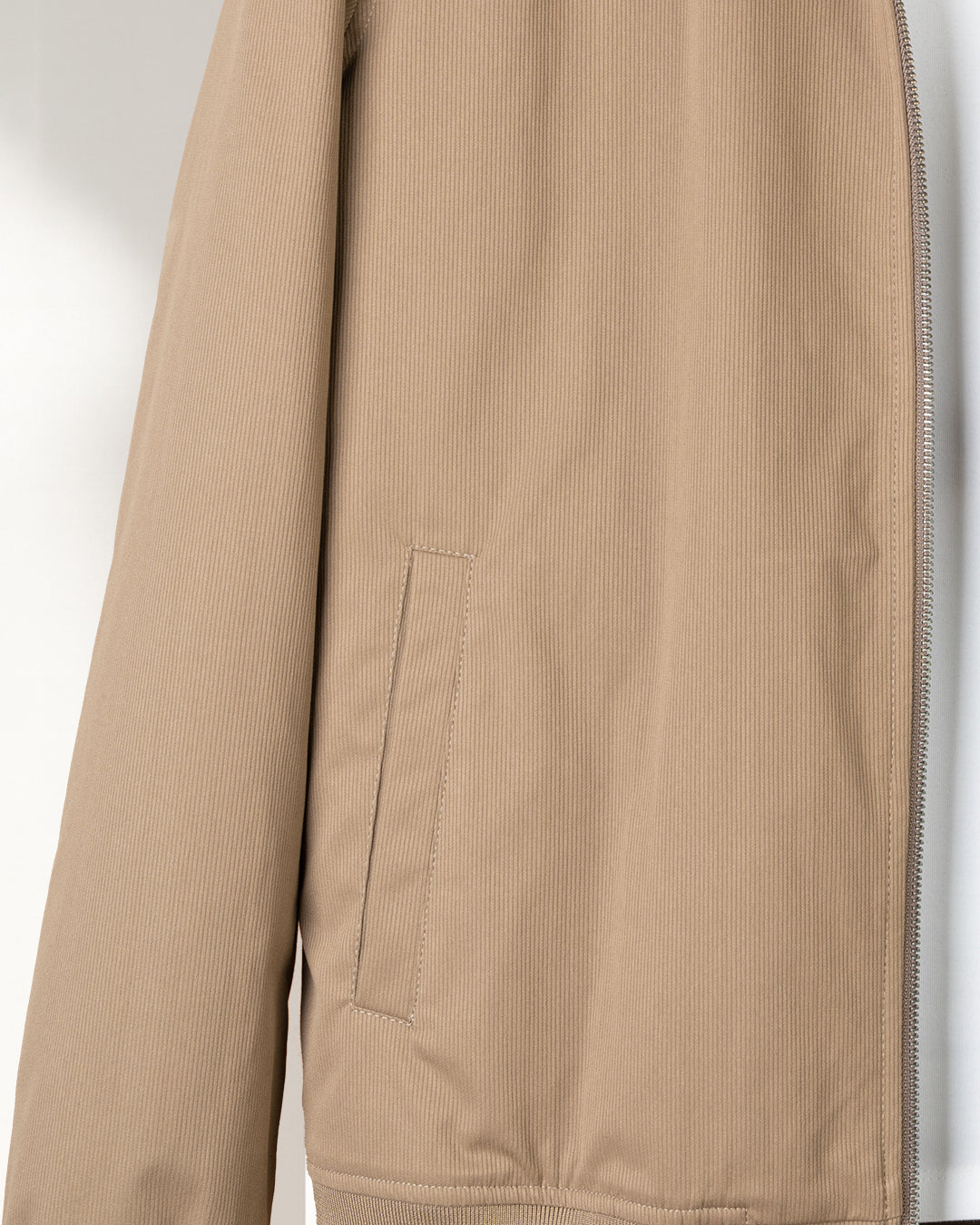 Camel Gabardine Winter Jacket with Fur Lining