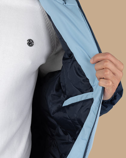 Navy Color-block Sport Waterproof Jacket