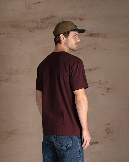 Dark purple printed Cotton T-shirt