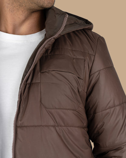 Brown Waterproof Puffer Jacket