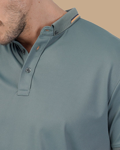 Mint Green Cotton Polo Shirt