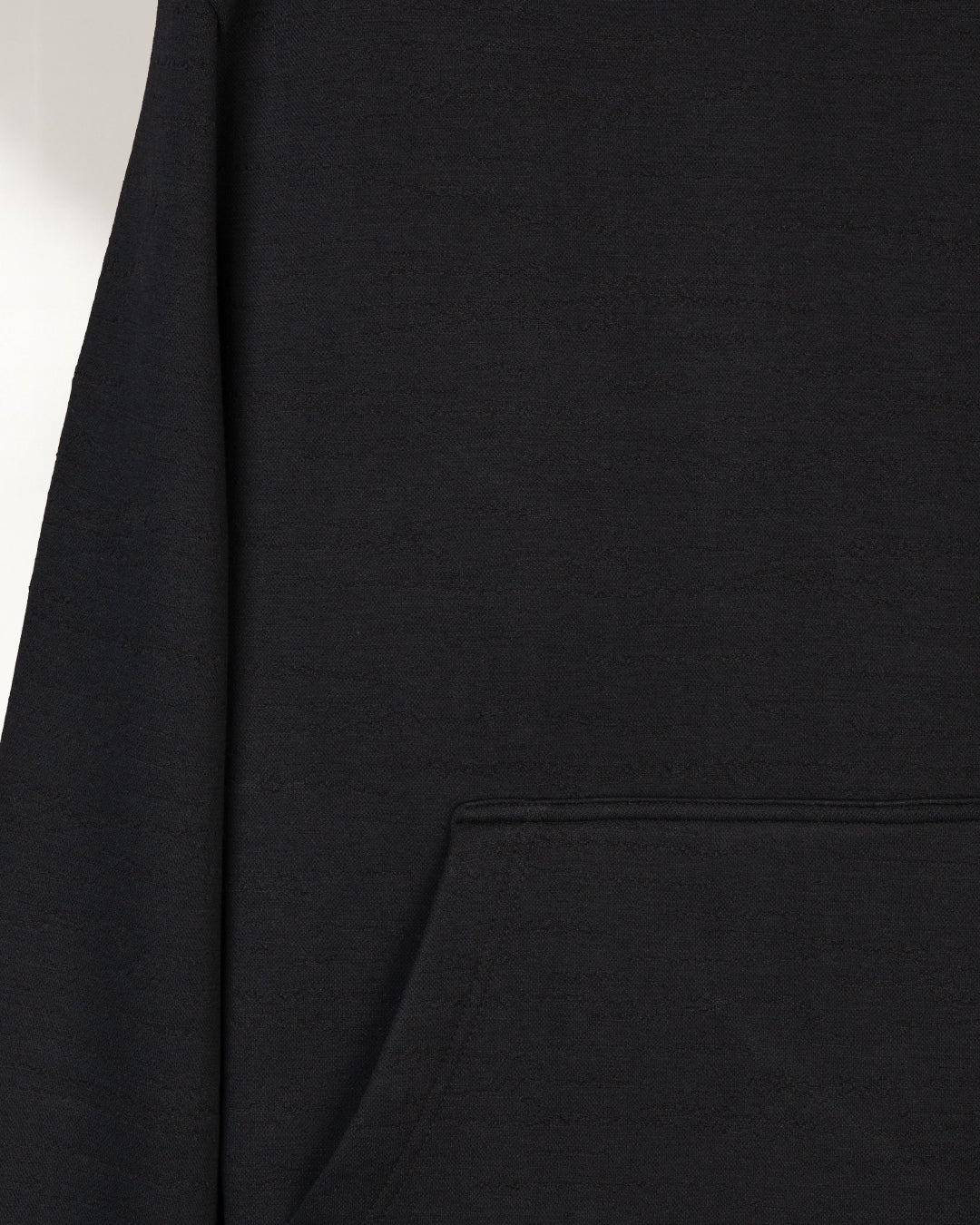 Black Knitted Cotton Hoodie