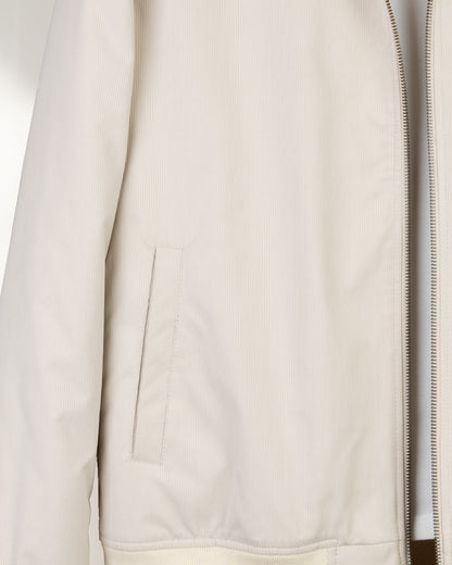 Beige Gabardine Winter Jacket with Fur Lining