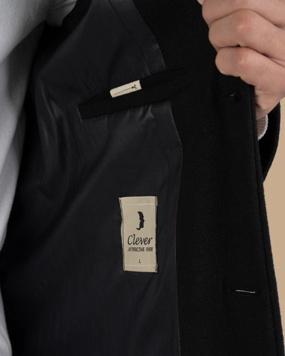 Black Classic Wool Long Coat