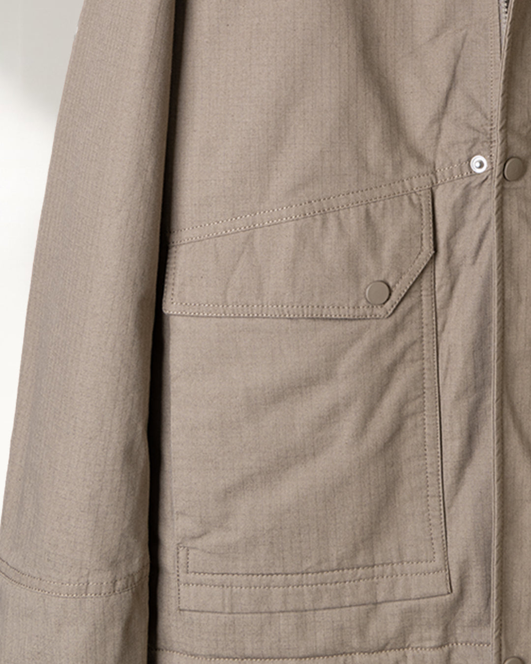 Caffee Gabardine Hooded Jacket with Pockets