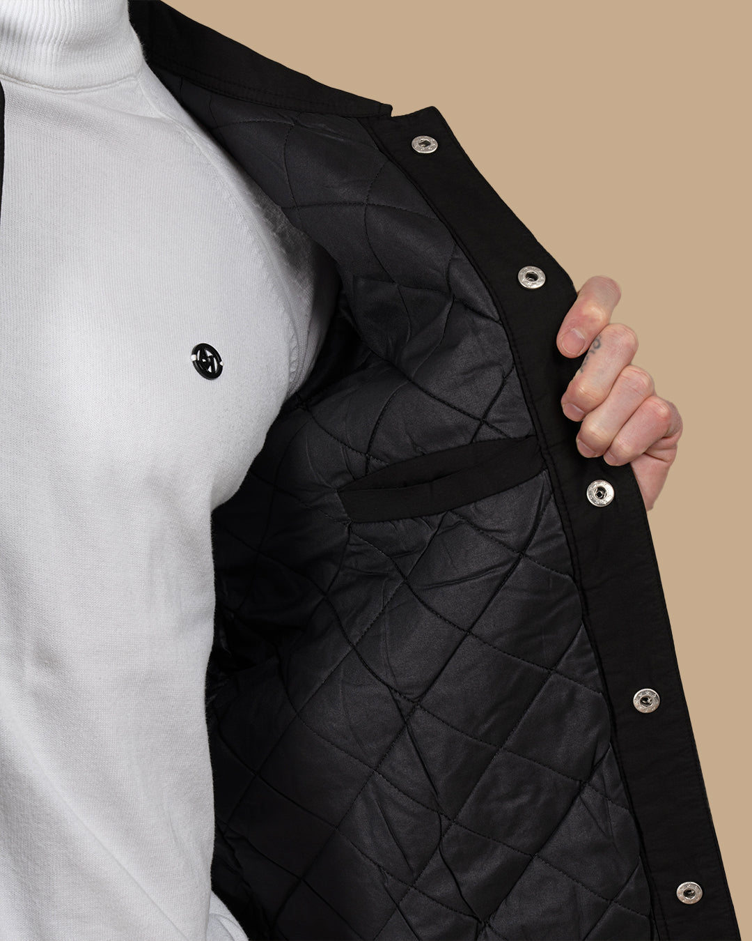 Black Casual Gabardine Jacket