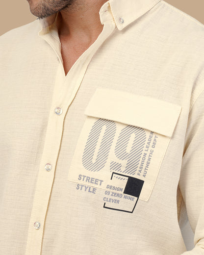 Off-White Cotton shirt - With Pocket