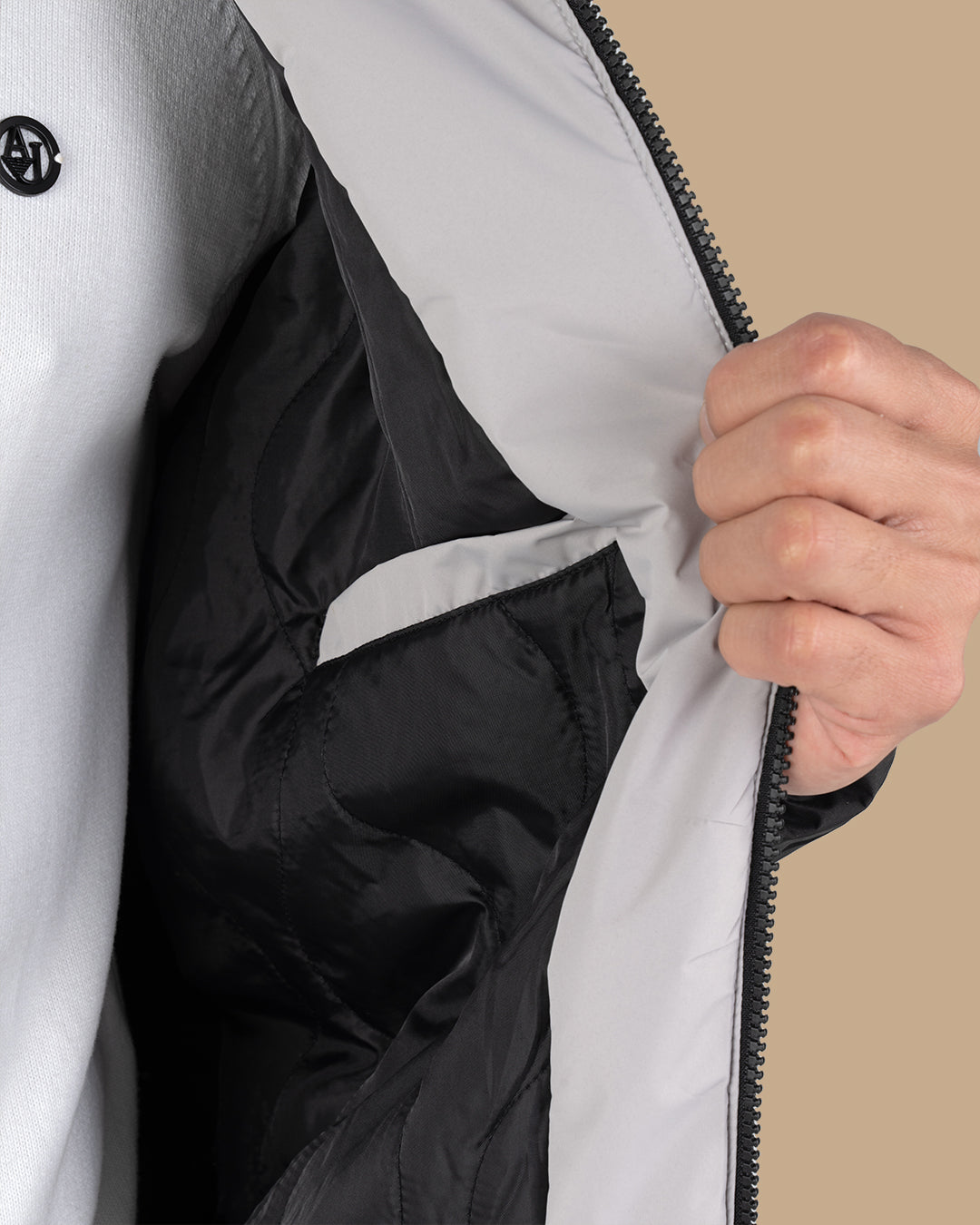 Black Color-block Sport Waterproof Jacket