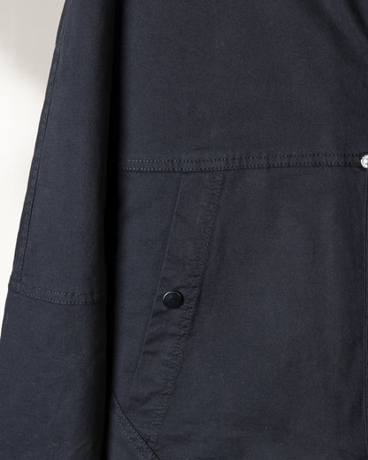 Black Casual Hooded Gabardine Jacket