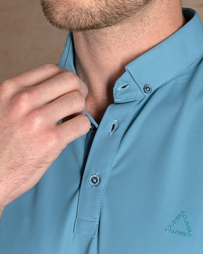 Baby Blue Cotton Polo Shirt Short sleeves