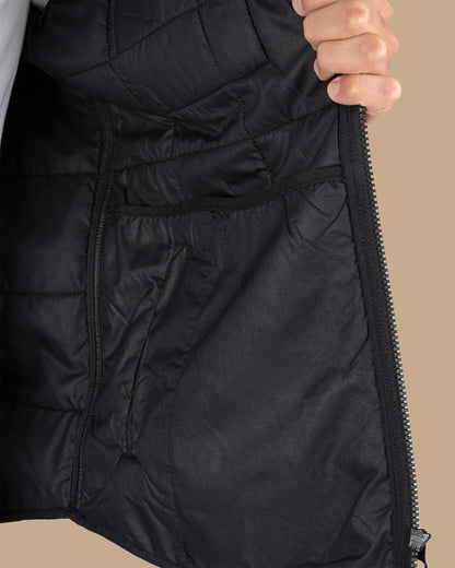 Black Gabardine Quilted Jacket