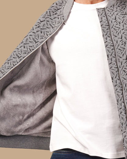 Grey Fur-Lined Wool Jacket