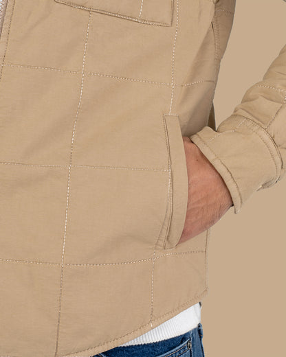 Beige Gabardine Quilted Jacket