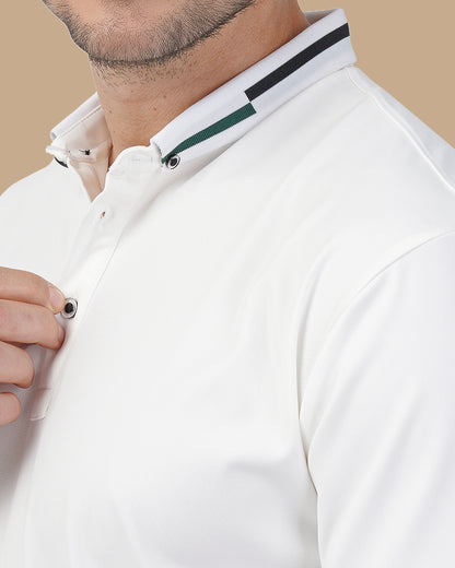 White Cotton Polo Shirt