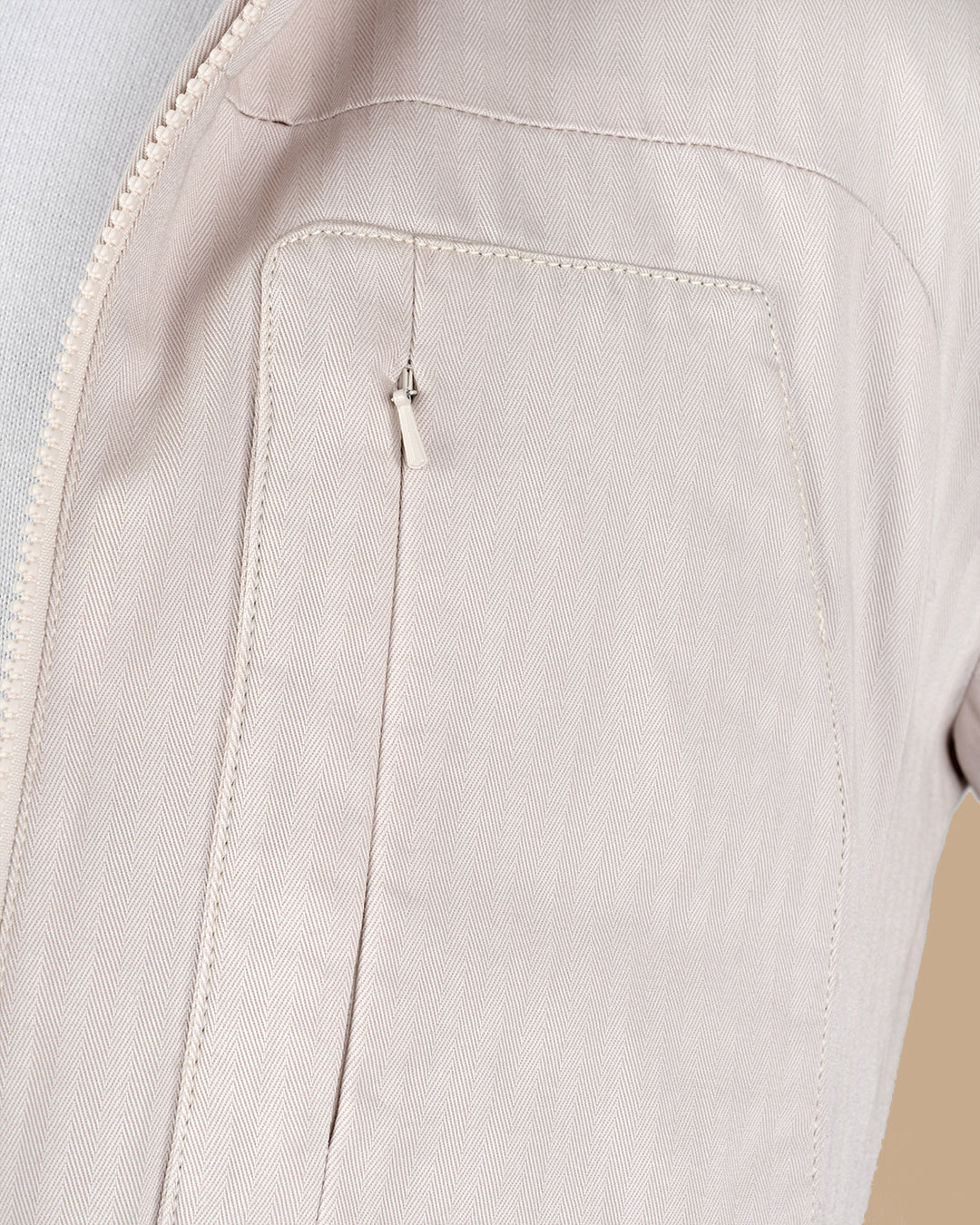 Off-White Gabardine Hooded Jacket