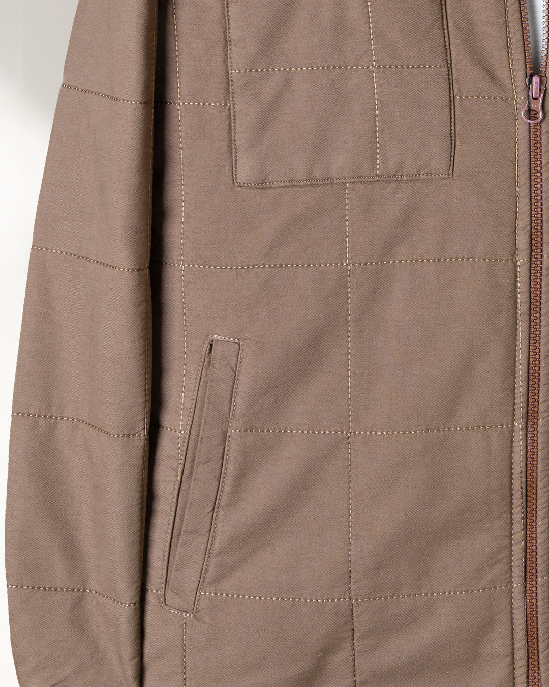 Brown Gabardine Quilted Jacket