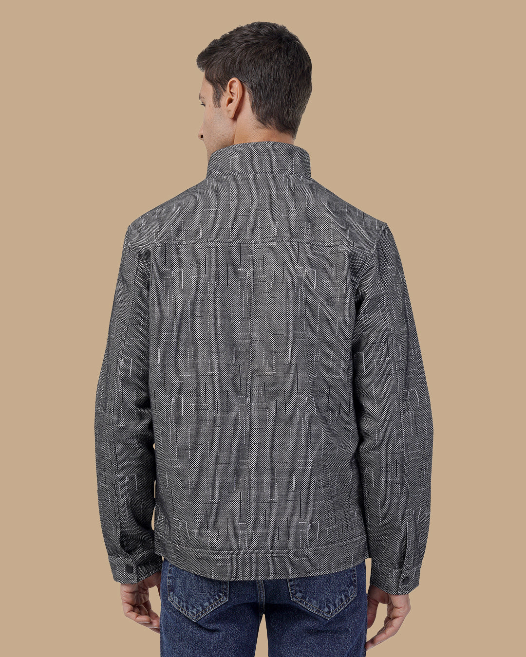 Black Textured Woven Jacket