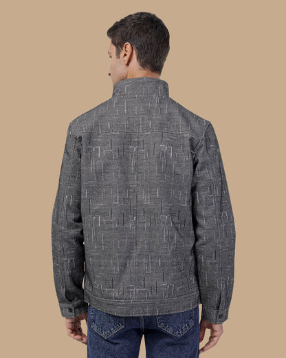 Black Textured Woven Jacket