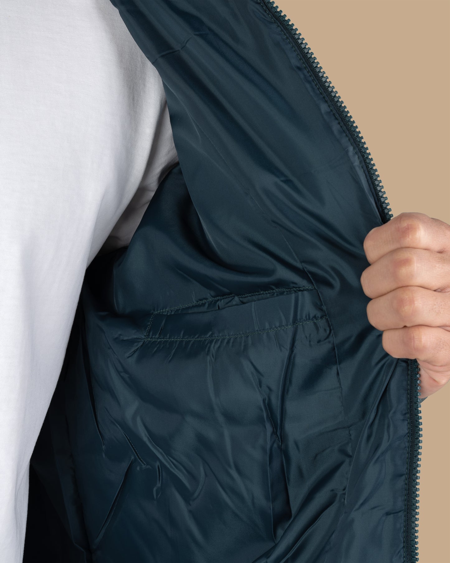 Petrol Blue Waterproof Puffer Jacket