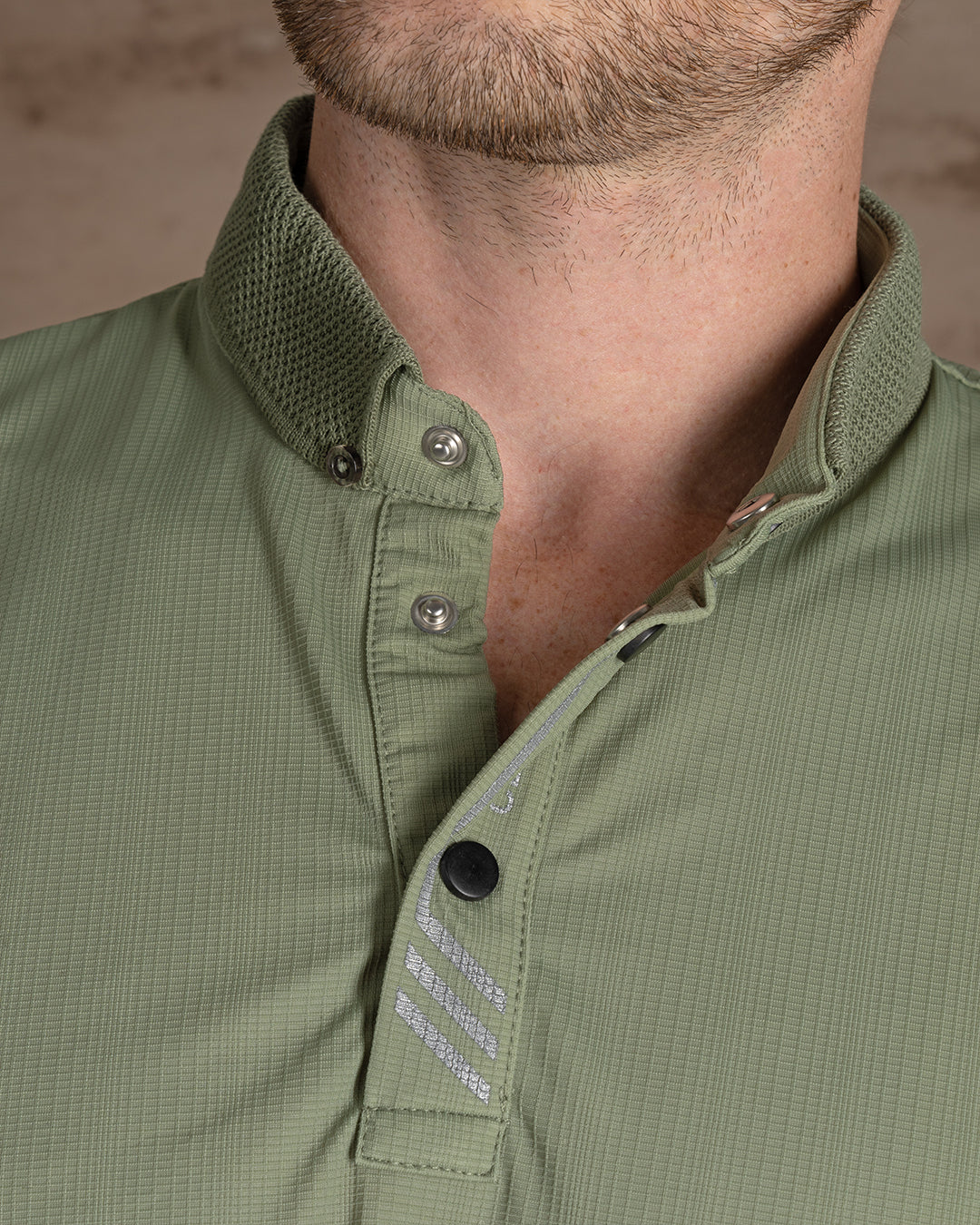 Bistage Cotton Knitted Polo Shirt With Button